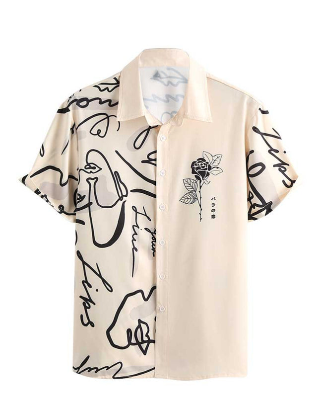Men's Shirt Hot Sale In Hot-selling Floral-print Hawaiian Beach Degrees