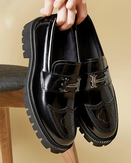 Slit Beads Matte Craft Leather Shoes Men