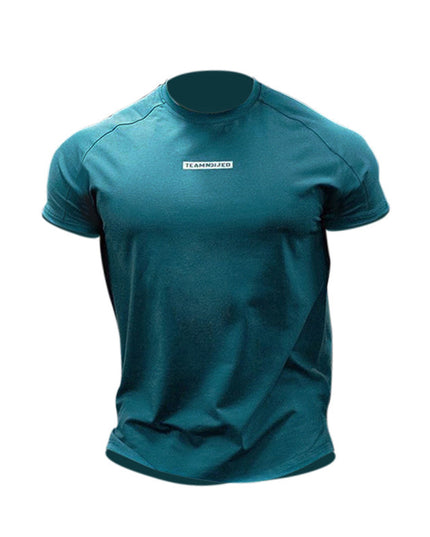 New Sports Short Sleeve Men's Stretch Absorbent Crew Neck