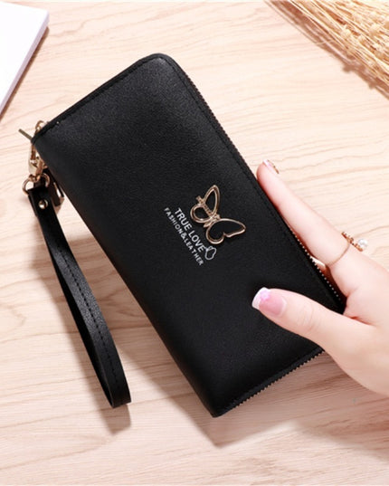 Ladies Wallet Long Zipper Student Faux Leather