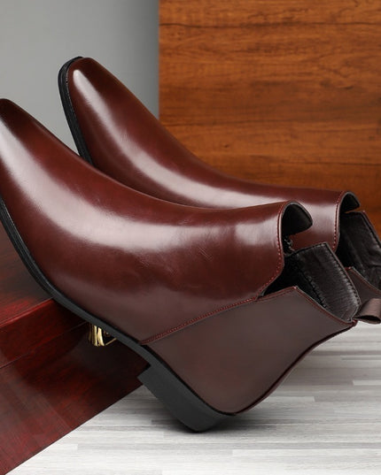 Plus Size High-top Leather Boots Men