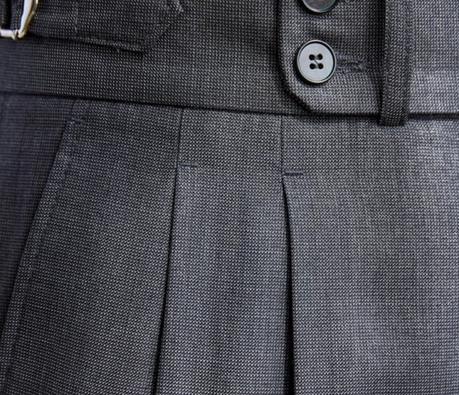Retro Italian Wool Blended Lightweight Casual Suit Pants