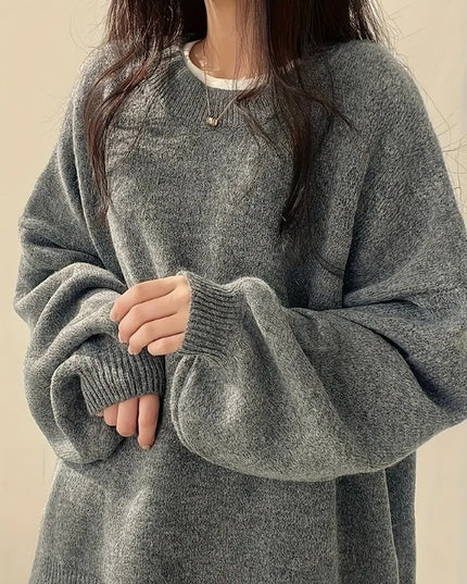 Idle Style Retro Crew Neck Pullover Sweater