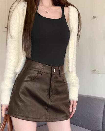 Women's Fall Winter Fashion Special High Waist Short Skirt