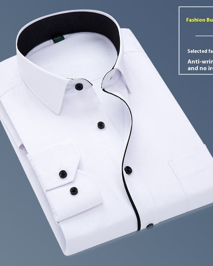 Long Sleeve Men's Business Pure Color Shirt