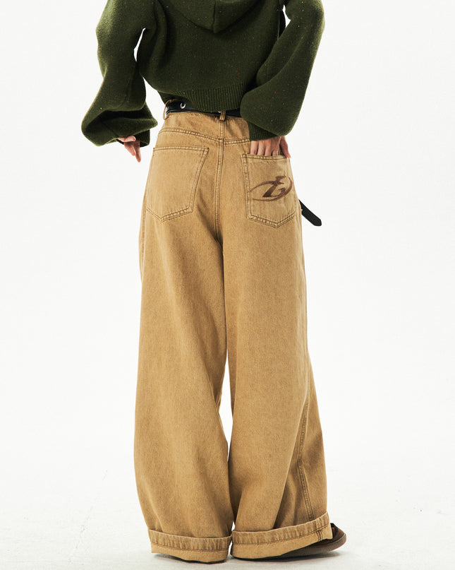 Retro Drooping Slimming Straight-leg Pants