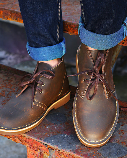 Men's Outdoor Retro Low Top Cowhide Martin Boots