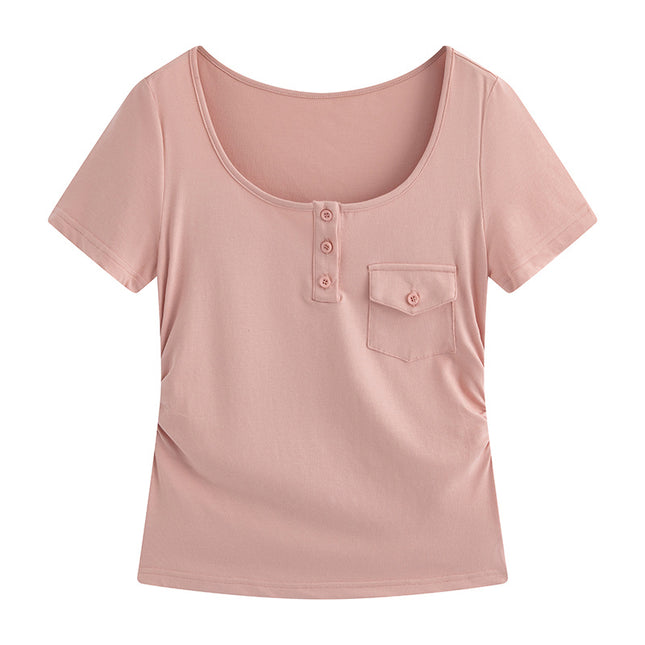 Soft And Slim Short Sleeved Top T-shirt