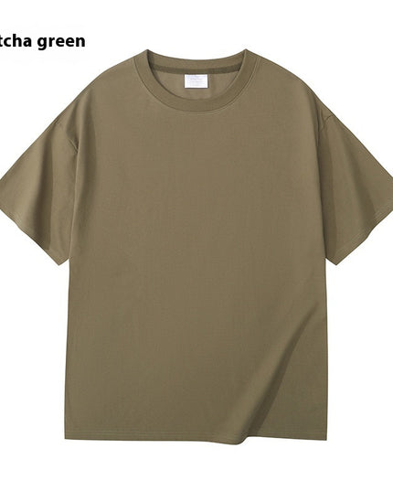 Heavy Men And Women Solid Color Young Couple T-shirt