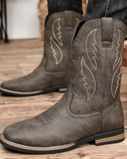 Retro Autumn And Winter Western Cowboy Worker Boot