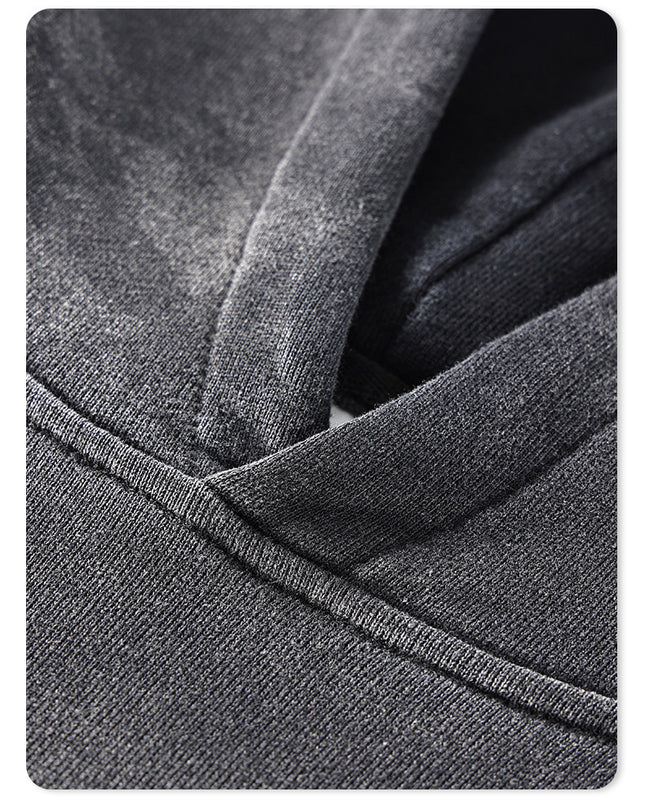 Washed Gradient Worn Hooded Sweater For Men