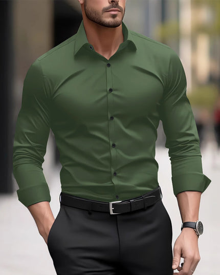 Men's Pigment Business Casual Long Sleeve Shirt