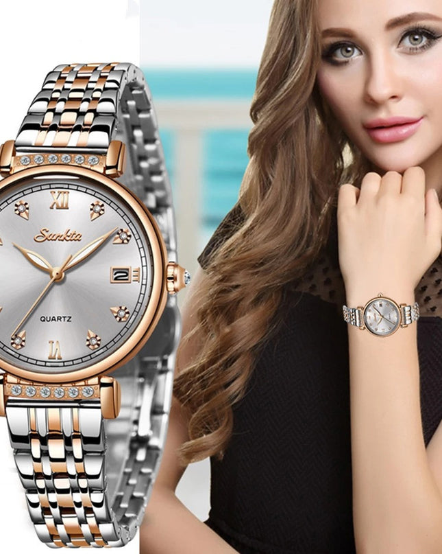 SUNKTA ladies quartz watch waterproof watch
