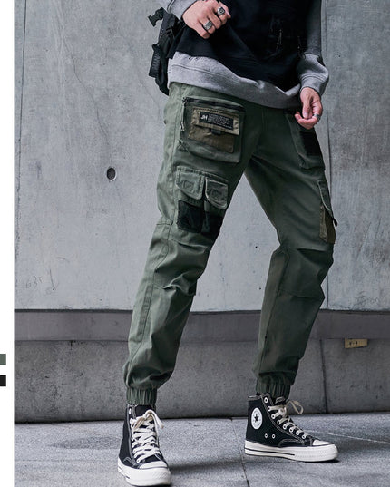 Multi-pocket cropped slacks