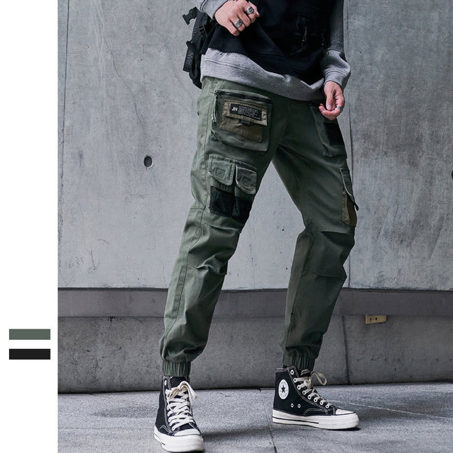 Multi-pocket cropped slacks