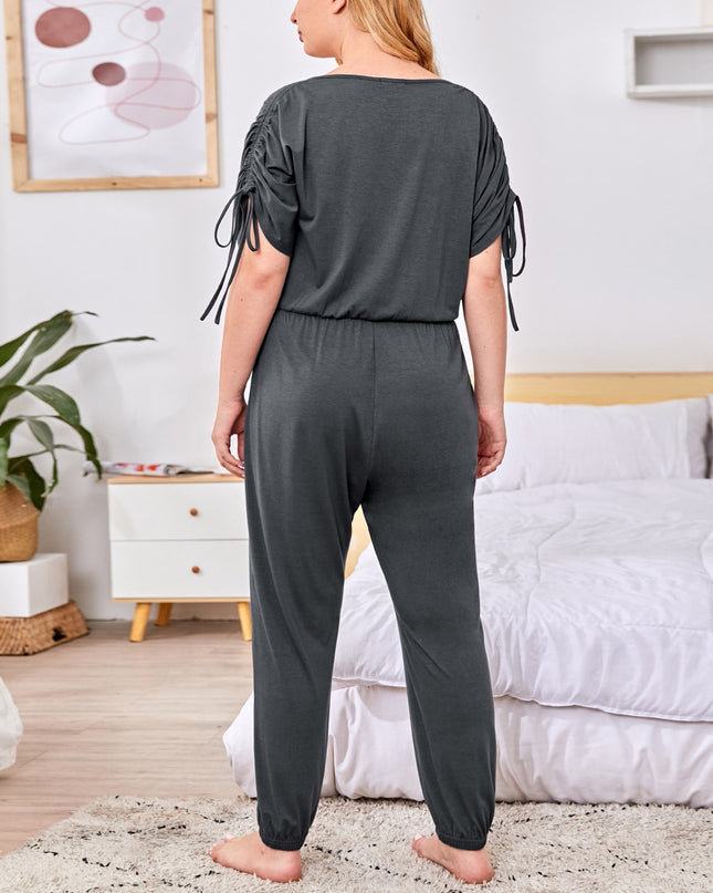 Leisure Fashion Home Wear Short-sleeved Jumpsuit