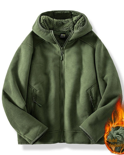 New Men's Autumn And Winter Polar Fleece Jacket Warm Jacket Cotton-padded Coat