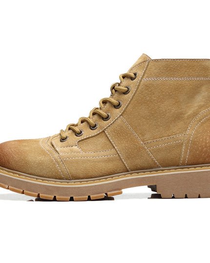 Leather high-top tooling shoes