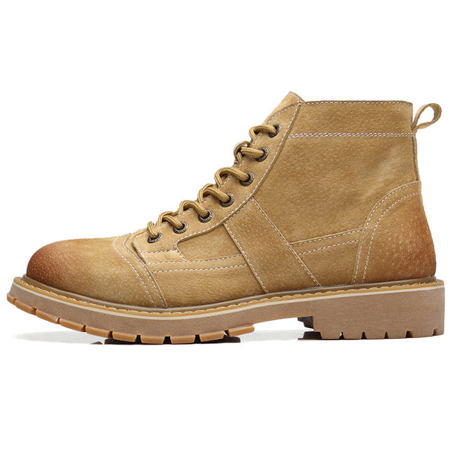 Leather high-top tooling shoes