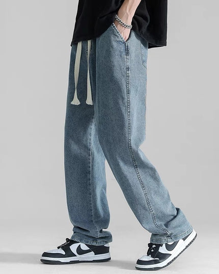 Straight Jeans Men's Loose Drooping Wide Leg Draping Mop