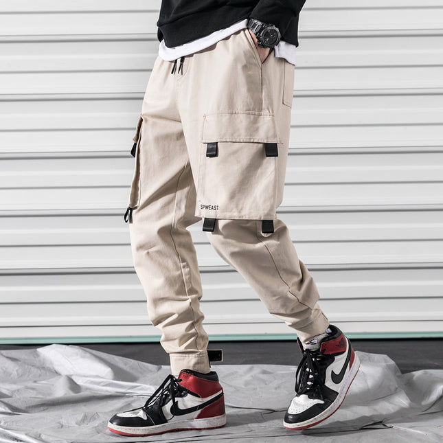 Multi-pocket handsome outdoor loose men's overalls