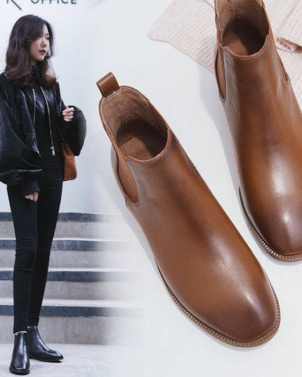 Sleeve Solid Color All-match Comfortable And Warm Short Boots
