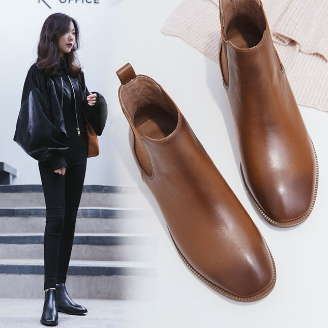 Sleeve Solid Color All-match Comfortable And Warm Short Boots