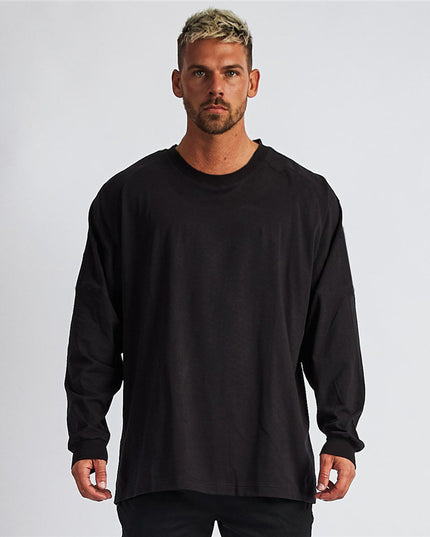 Men's Oversize Loose Fit Fitness Long Sleeve T-shirt