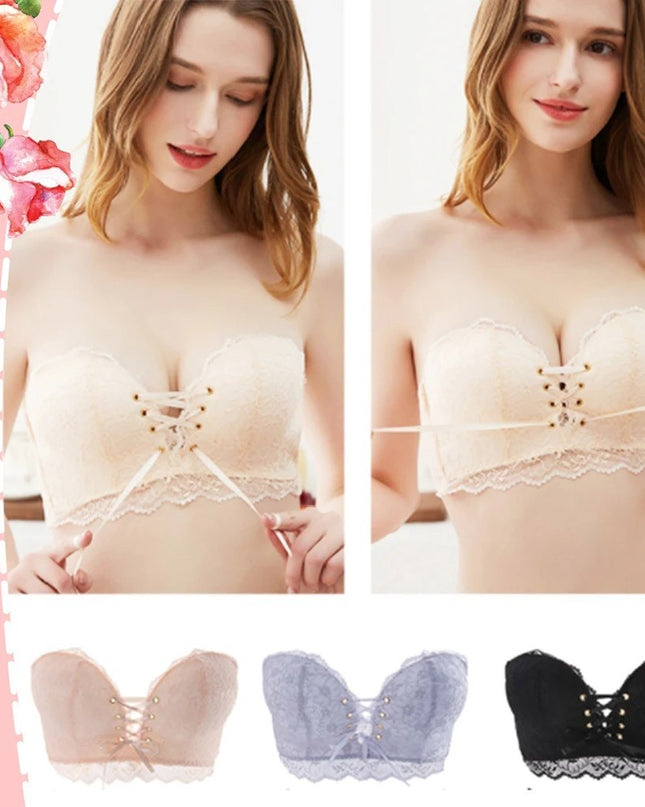 Strapless gathered bra