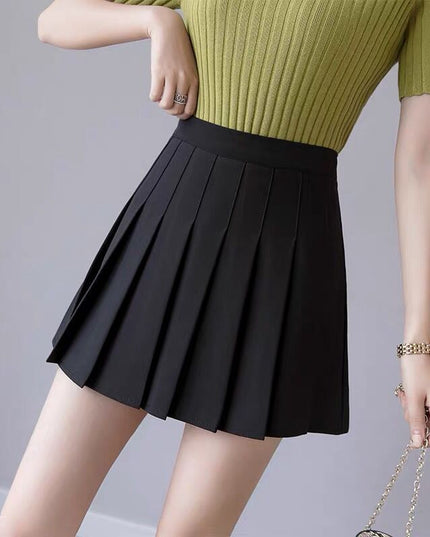 Solid Color Students' Skirt Hip Skirt Anti-exposure High Waist Skirt