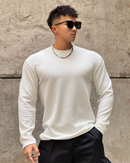 Fashion Men's Round Neck Pullover Long Sleeve Bottoming Shirt
