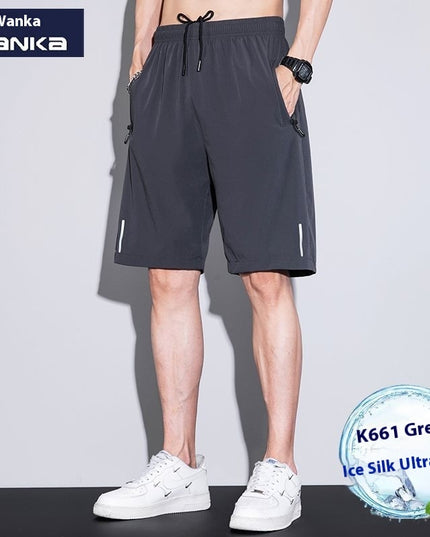 Thin Ice Silk Quick-drying Running Fitness Men's Sports Shorts