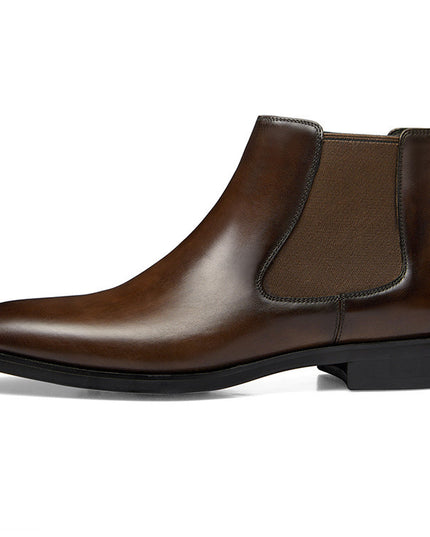 British square head carved ankle boots