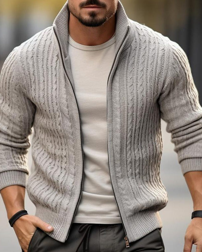 Men's Thickened Casual Stand Collar Thick Sweater
