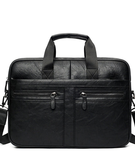 Men’s Retro Crazy Horse Briefcase | PU Leather, European & American Style