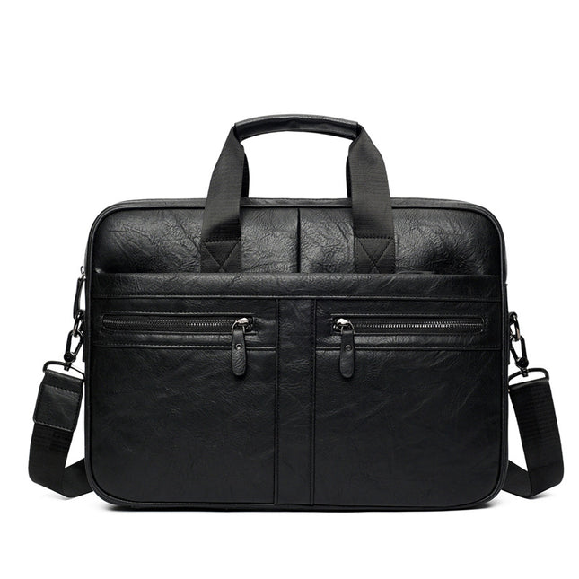 Men’s Retro Crazy Horse Briefcase | PU Leather, European & American Style