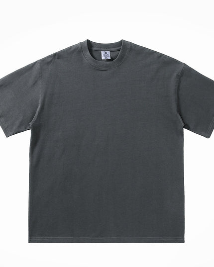 Pure Cotton Drop-shoulder Solid Color Small Neckline T-shirt