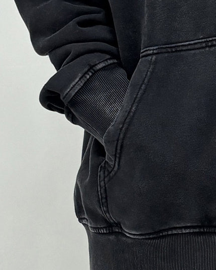 American Retro Washed Black Cotton Sweater