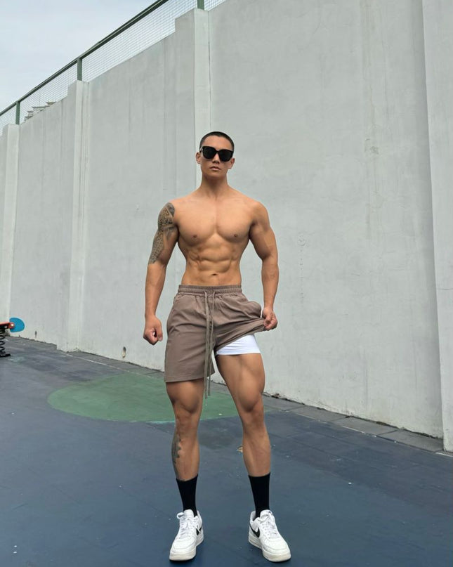 Ice Silk Quick-drying Double-layer Shorts For Men