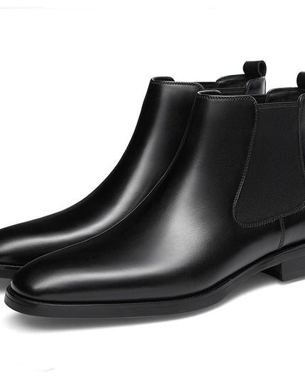 British square head carved ankle boots