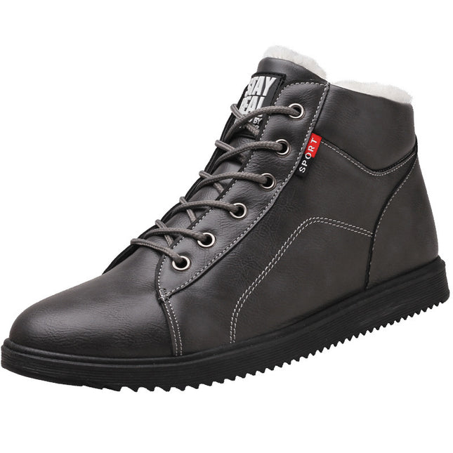 Men's cotton boots plus velvet warm mid-cut shoes men's Martin boots