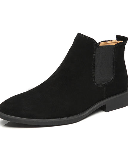 Men's leather pointed toe high-top boots