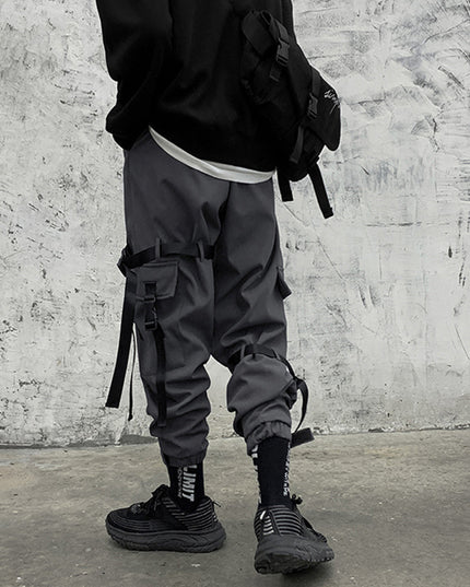 Casual plus velvet padded tie-foot tactical pants