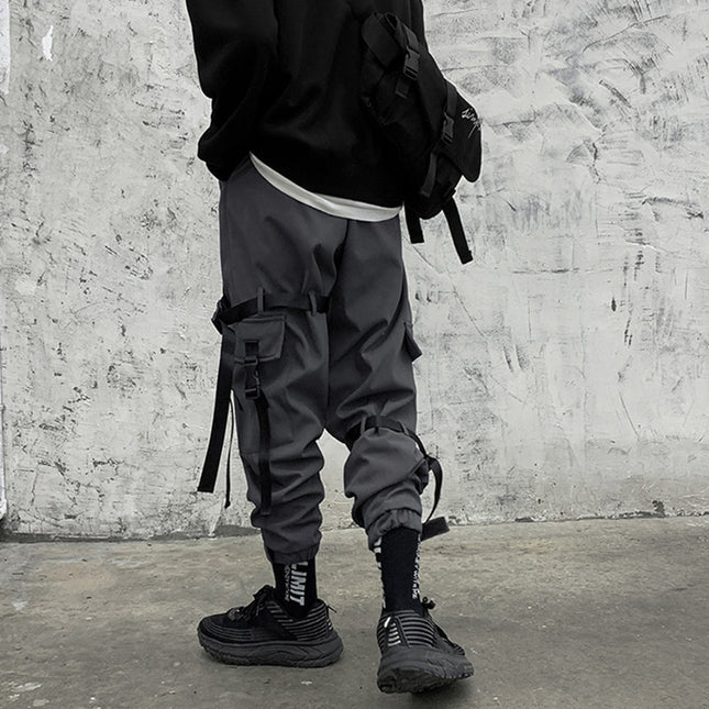 Casual plus velvet padded tie-foot tactical pants