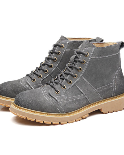Leather high-top tooling shoes
