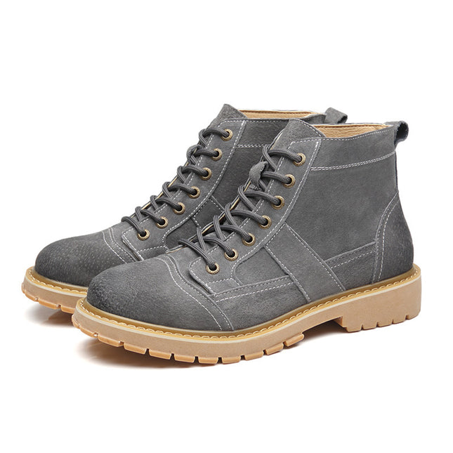 Leather high-top tooling shoes