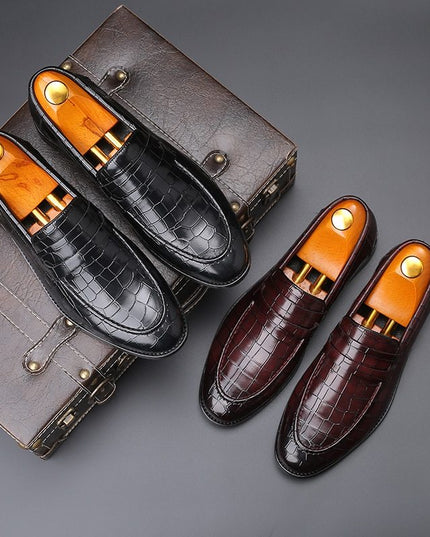Fashion Pattern Men's Set Foot Casual Leather Shoes