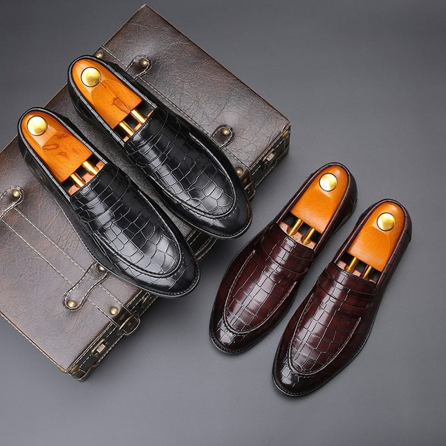 Fashion Pattern Men's Set Foot Casual Leather Shoes