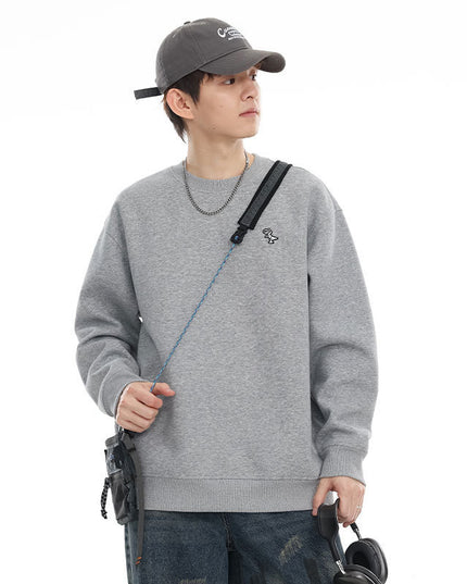 Casual Loose Men's Simple Solid Color Round Neck Sweater