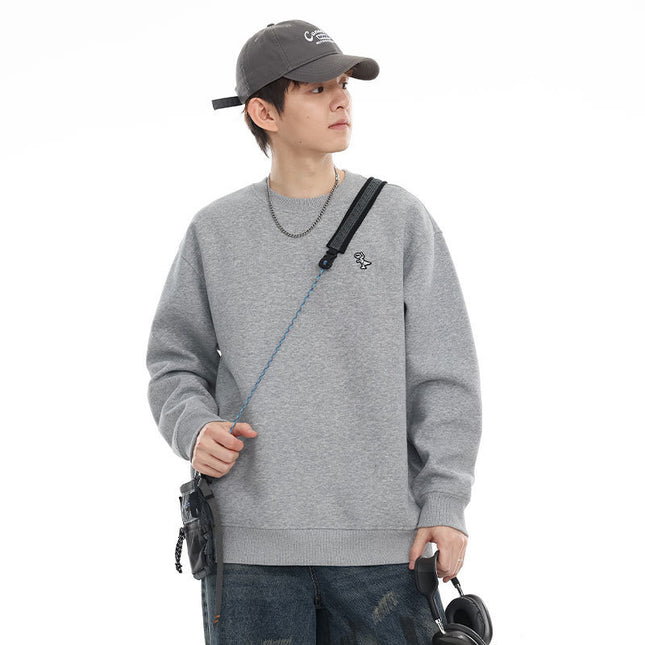 Casual Loose Men's Simple Solid Color Round Neck Sweater